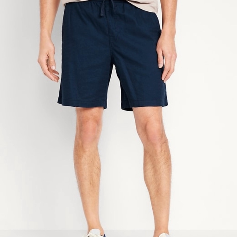 Old Navy Blue Flat Front Textured Shorts